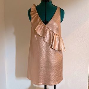 Zara metallic pink dress